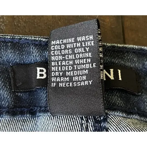 Baccini Women’s Jeans 8P Petite Distressed Embroidered Floral Boho Denim Cuffed - Picture 6 of 16